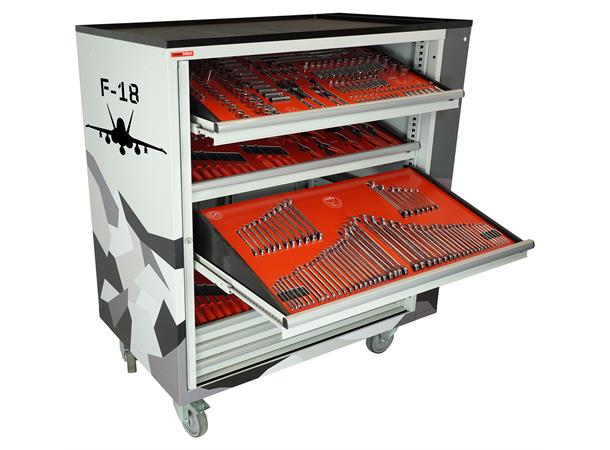 ROLLER CABINET AVIATION F-18 Inclined drawers, side cabinet, FTC